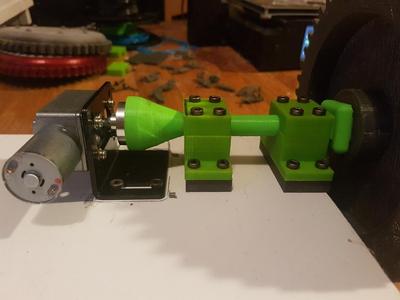 Geared wheels with track and axle