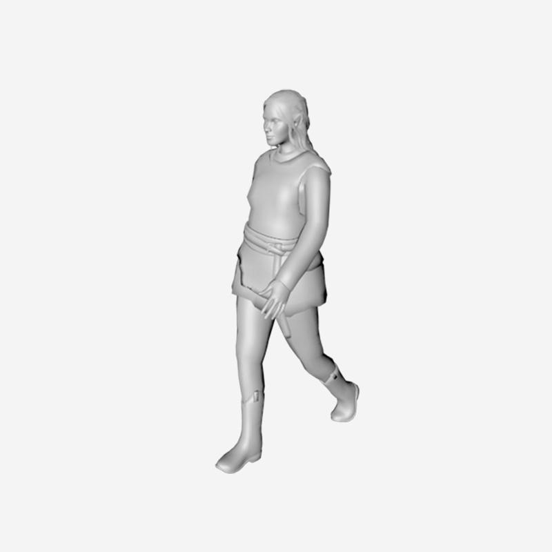 Elf Statue Low-poly 3D model