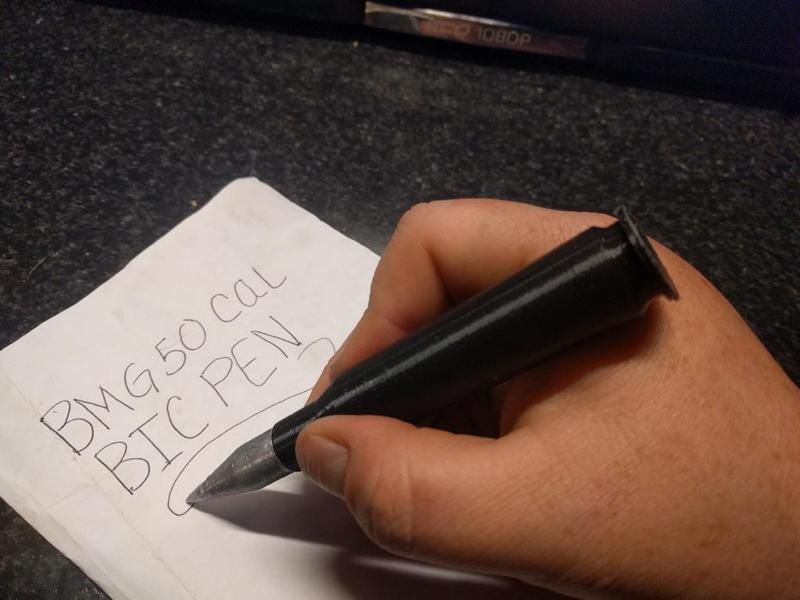 .50 Caliber BMG Bullet BIC PEN
