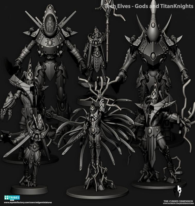 Tech Elves - Gods and TitanKnights + Cursed Elf TitanKnight