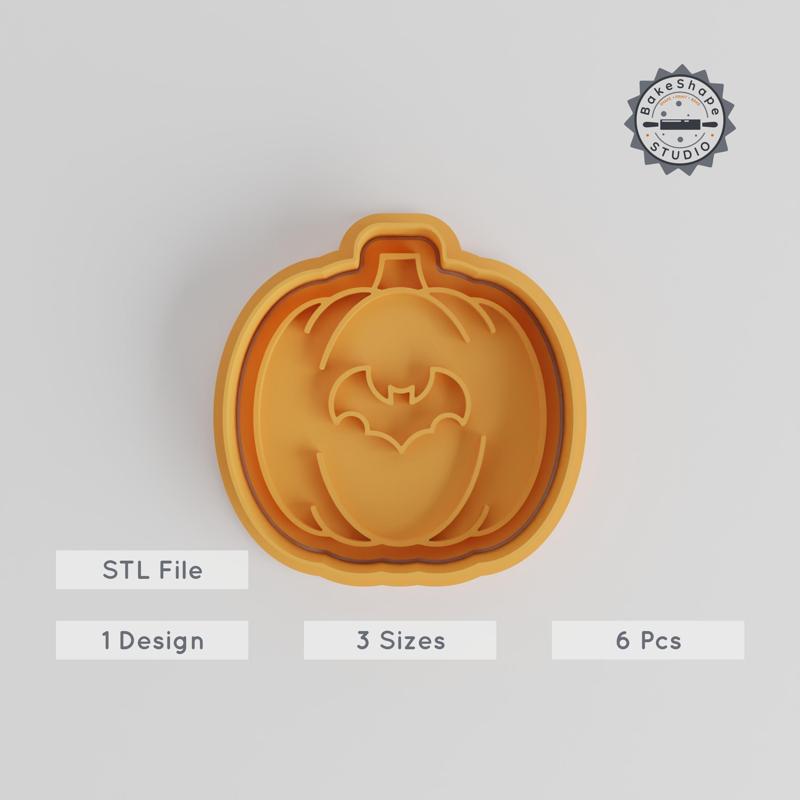 Pumpkin Cookie Cutter & Stamp Set, Halloween Gourd Cutter with 3 Sizes, Perfect for Cookies & Fondant, Trick or Treat Baking Tool PRODUCT_4335