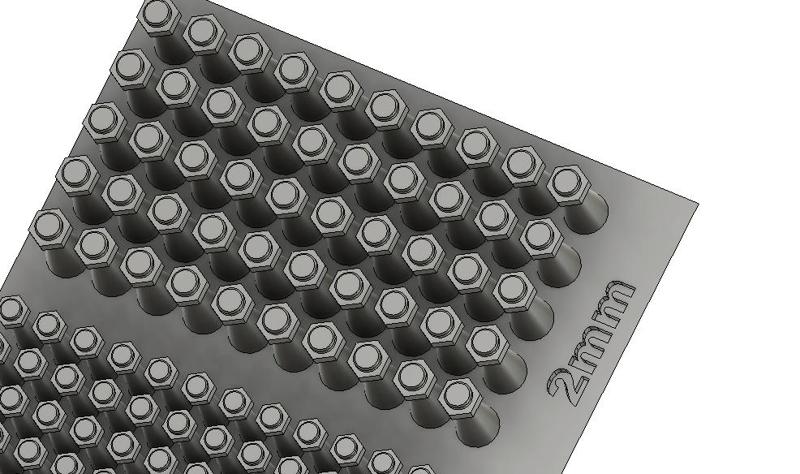 Model detail up parts 01 - Hex nuts arrangement