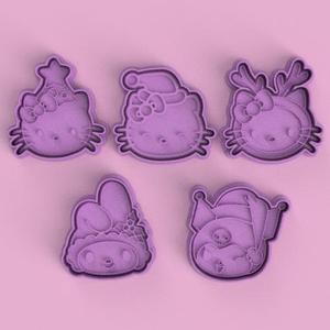 KITTY CUTTERS + STAMPS - KUROMI - MY MELODY FELIZ NAVIDAD / MERRY CHRISTMAS CUTTERS + STAMPS