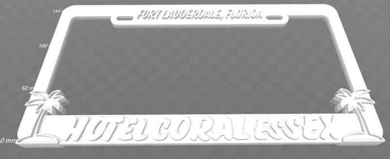 Hotel Coral Essex - Fort Lauderdale, Florida, License Plate Frame