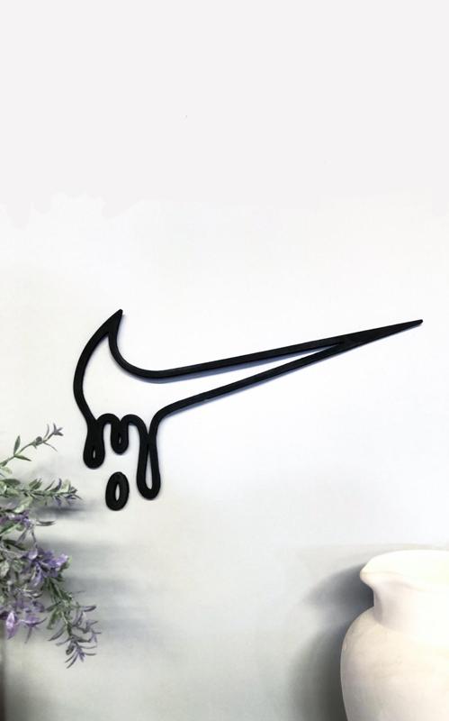 Melted Nike Swoosh logo