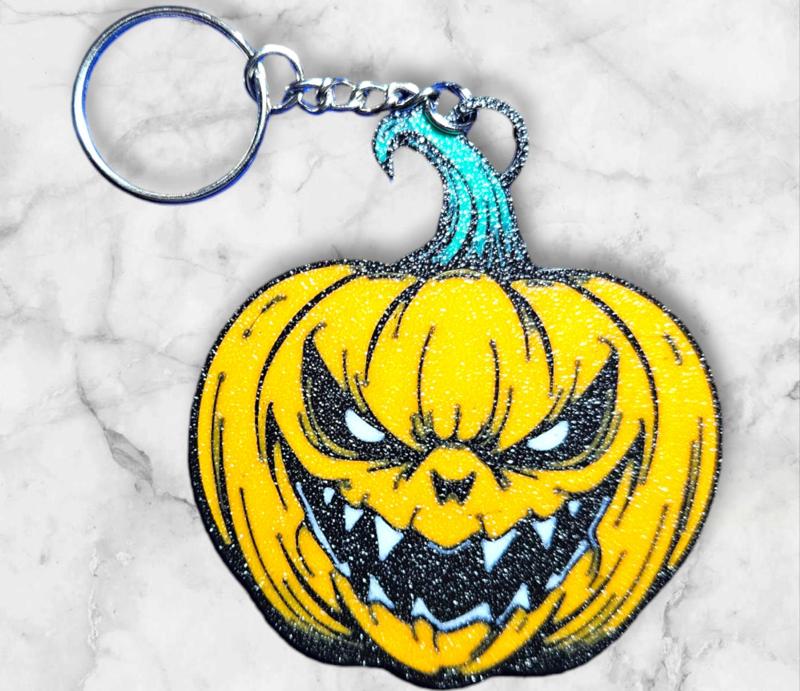 Halloween Jacko Killer Pumpkin Keychain