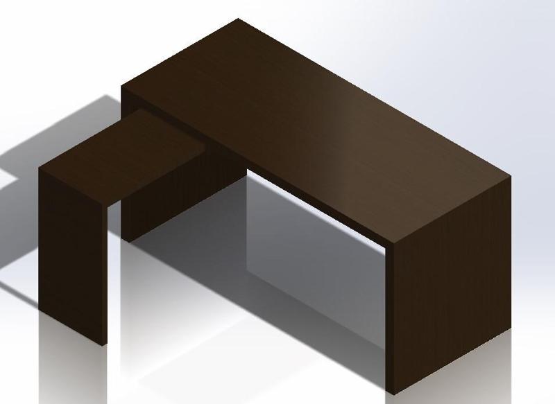 1:6 Scale Ikea Malm Style Desk with side table for Barbie Doll (Doll House Furniture)