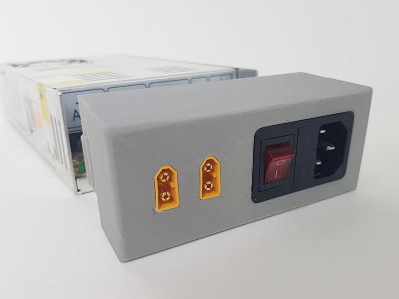 MW NES PSU cover with switch and XT60 connector (Mean Well Power Supply Switch)