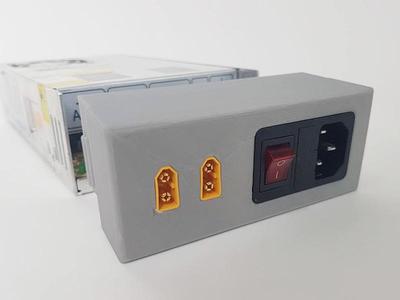 MW NES PSU cover with switch and XT60 connector (Mean Well Power Supply Switch)