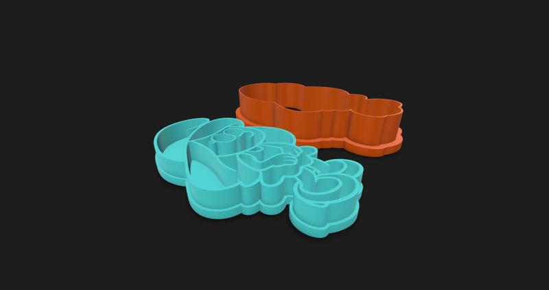 Smurfette Cookie Cutter & Stamp Set – 2 Piece STL