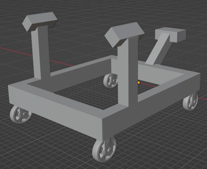 Engine Dolly BBC 572 454 Scale Model Diorama Stand
