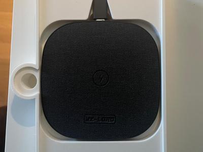 phone support  mount on the tube of Ikea light.