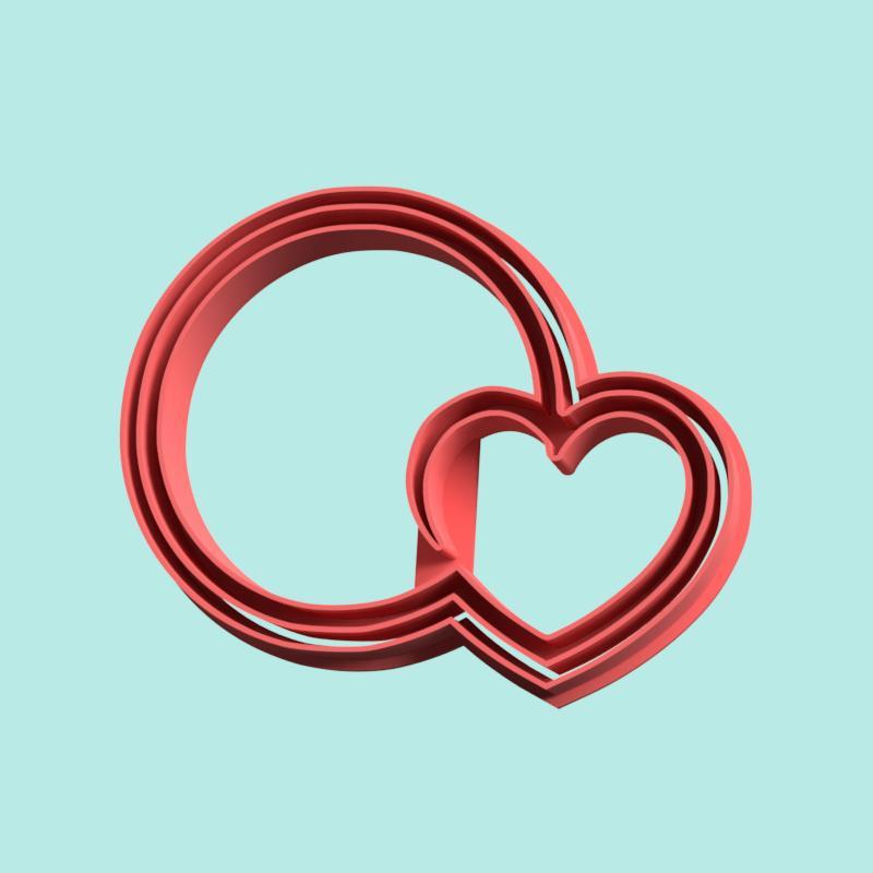 cookie cutter with heart cutting stamp
