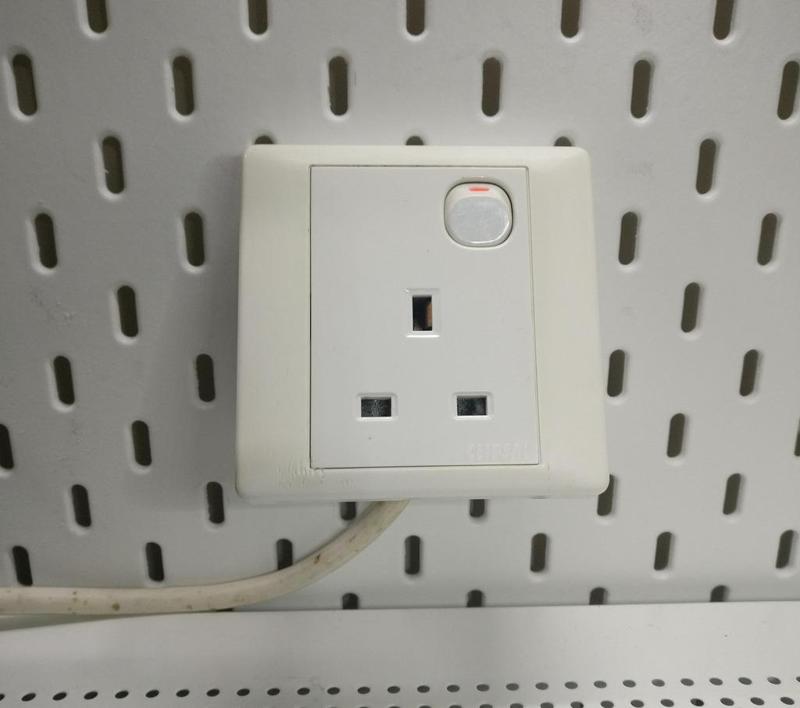 Power Socket Wall Plate Mount for IKEA Skadis Pegboard