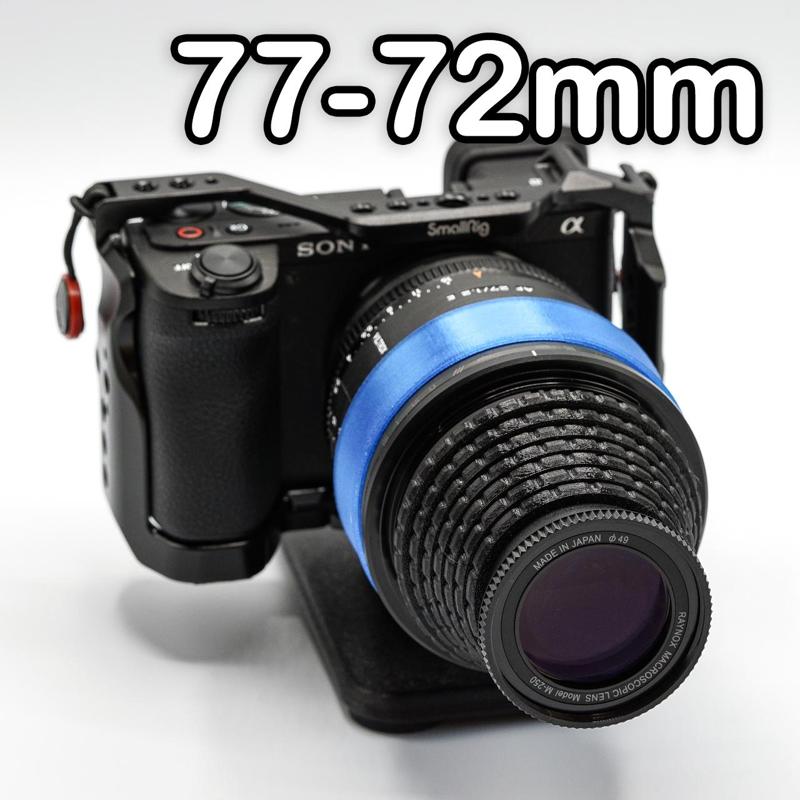 CAMERA FILTER RING ADAPTER 77-72MM (STEP-DOWN)