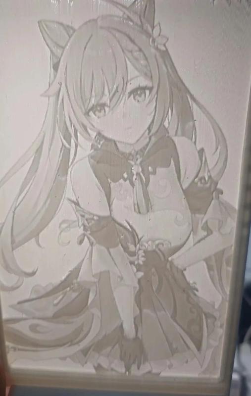 Genshin Impact Keqing Lithophane with Base