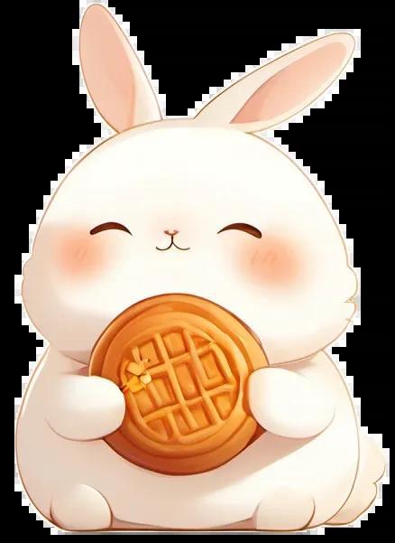 Rabbit holding mooncake