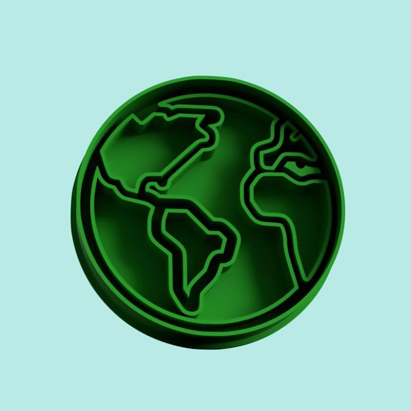 earth world planet cookie cutter stamp 6 cm