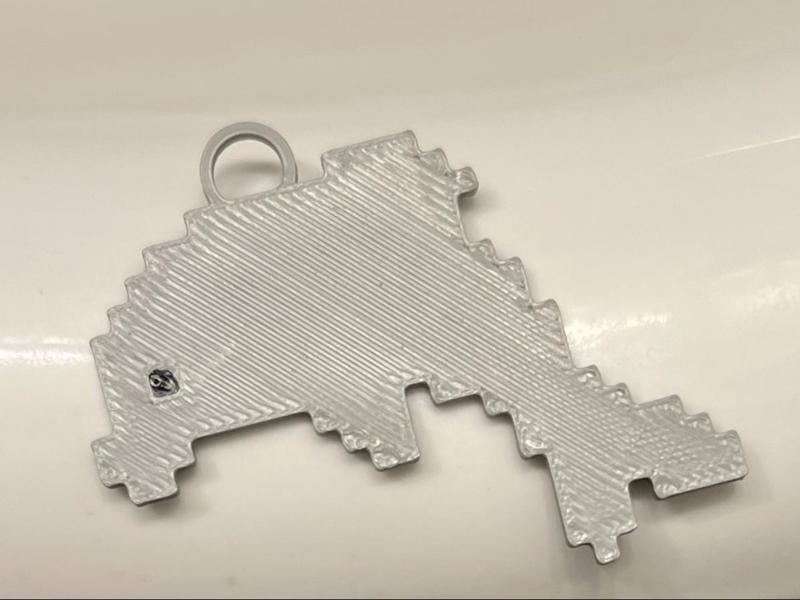 pixel dolphin keychain