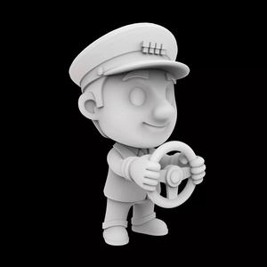Taxi Driver Cartoon Character 3D Printable Model
