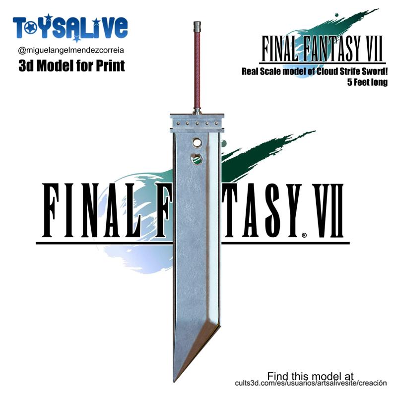 Final Fantasy Vii Cloud Strife Buster Sword For Print
