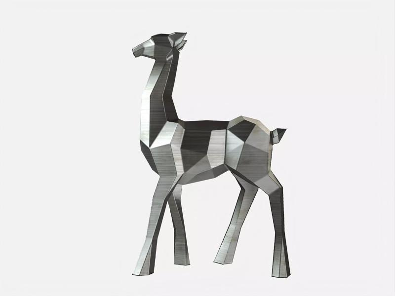 Reindeer 3D print model metal sculpture of giraffe