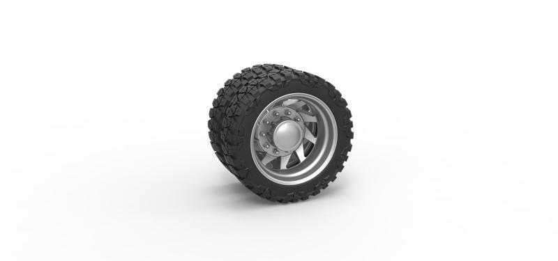 Diecast Rear semi wheel for pickup Version 7 Scale 1:25