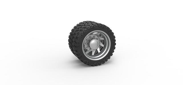 Diecast Rear semi wheel for pickup Version 7 Scale 1:25