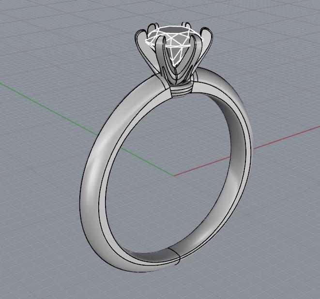 Solitaire ring brilliant  six points