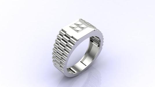 Gents Ring Print Ready STL 3DM Gents Rings Diamond Men Ring 3D print model