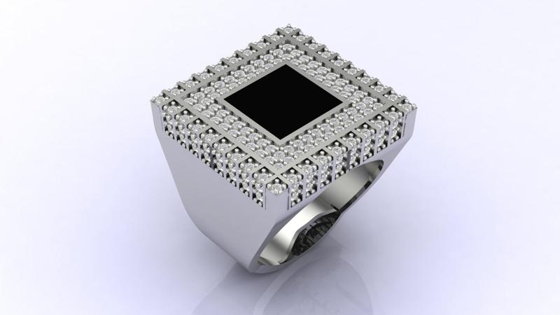 Gents Ring Print Ready STL 3DM Gents Rings Diamond Men Ring 3D print model