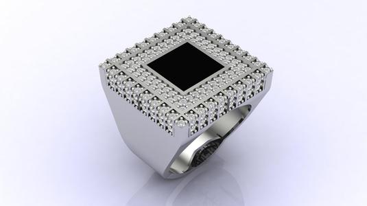 Gents Ring Print Ready STL 3DM Gents Rings Diamond Men Ring 3D print model