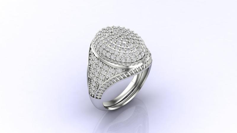 Gents Ring Print Ready STL 3DM Gents Rings Diamond Men Ring 3D print model