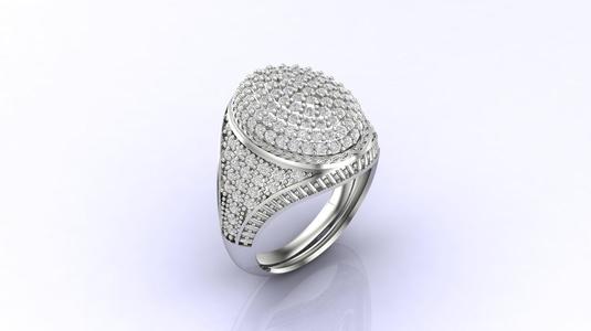 Gents Ring Print Ready STL 3DM Gents Rings Diamond Men Ring 3D print model