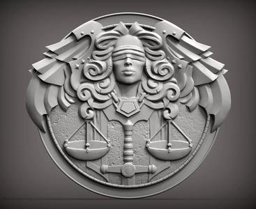 Themis goddess of justice bas-relief for 3d print