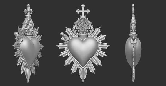 Statue and relief of the Sacred Fire Heart of Christ 2