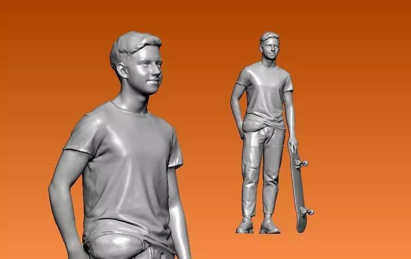 Street boy rollerblading model - 3D print