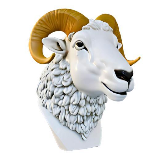 Horned Sheep Bust
