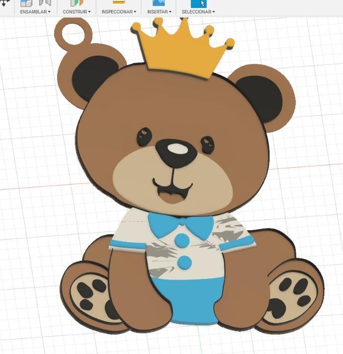 TEDDY BEAR KEYCHAIN WITH CROWN