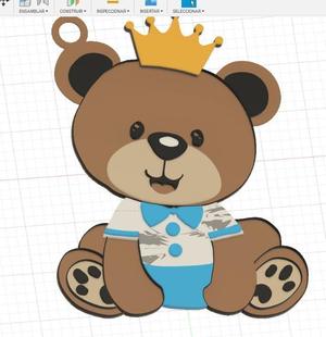 TEDDY BEAR KEYCHAIN WITH CROWN