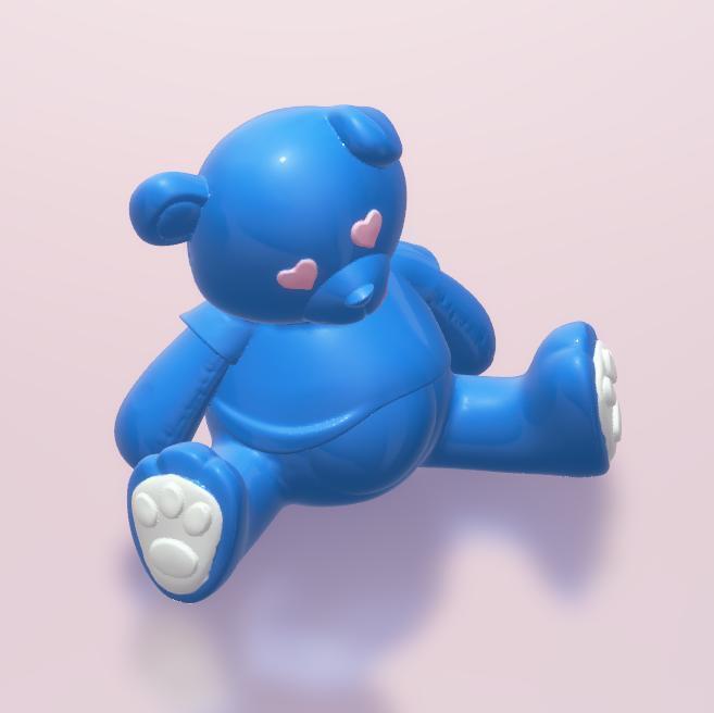 Sitting blue teddy bear 🧸
