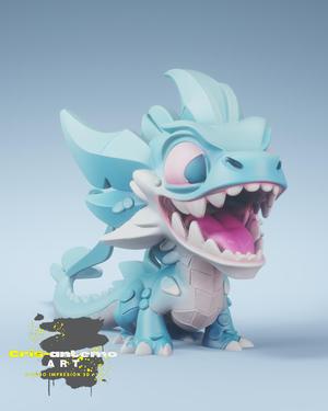 Roaring Blue Baby Dragon - Ready-to-Print 3D Fantasy Figure