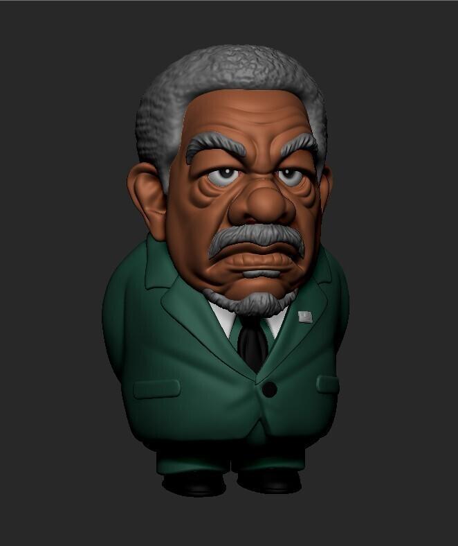 Morgan Freeman Caricature 3d print