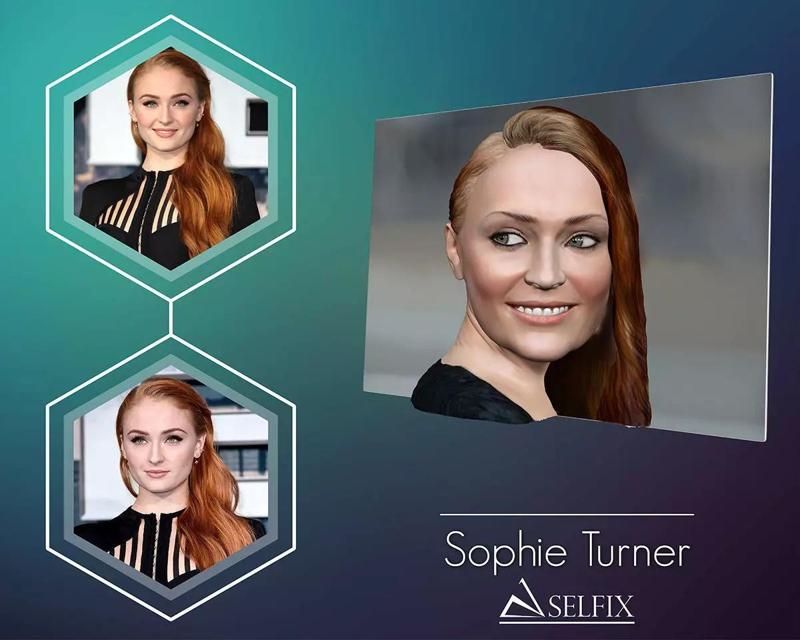 3D Photo of Sophie Turner ready for 3d print