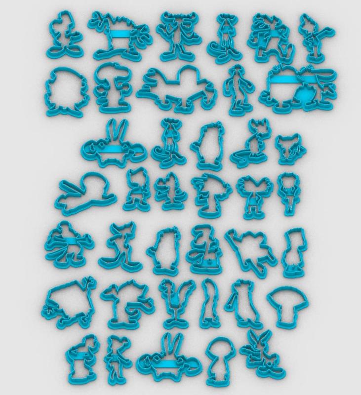 Cartoon Network - Cartoon Network - Disney - nickelodeon - outlines - PACK 39 cookie cutters