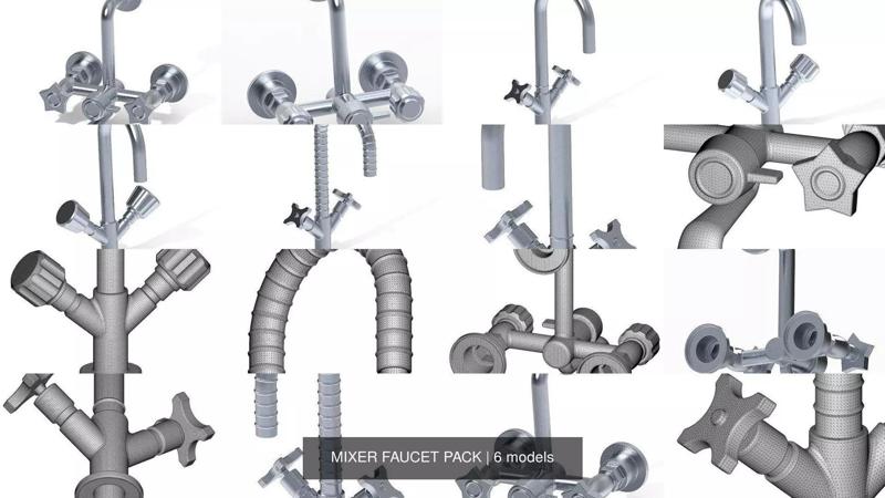 MIXER FAUCET PACK 3D Model Collection