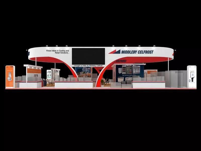 21 mtr x 11 mtr  Exhibition stand 4 side open