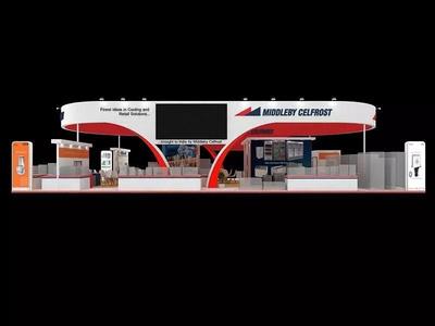 21 mtr x 11 mtr  Exhibition stand 4 side open