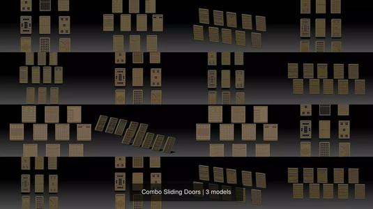 Combo Sliding Doors 3D Model Collection