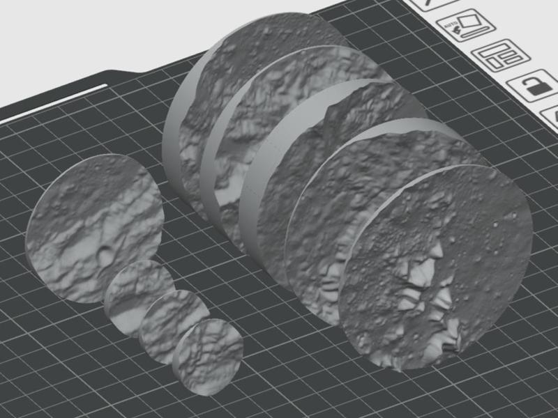 Miniature Model Diorama Tiles_Real Lunar Terrain Vol01_Copernicus Crater Region
